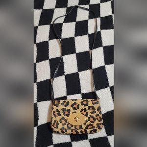 Leopard print coach purse crossbody bag COA